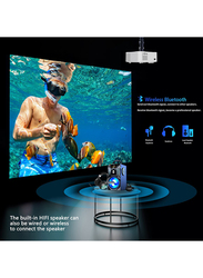 Wownect Portable Android ProjectorNative 1080P 4K HD Projector with 5G WiFi & Bluetooth 200” Display Supported Mini Projector for Outdoor & Movies Home Theater Compatible with Smartphone AV HDMI USB